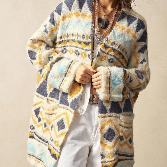 Multicolor Casual Women's Lightweight Cardigan - Picture 6 of 8